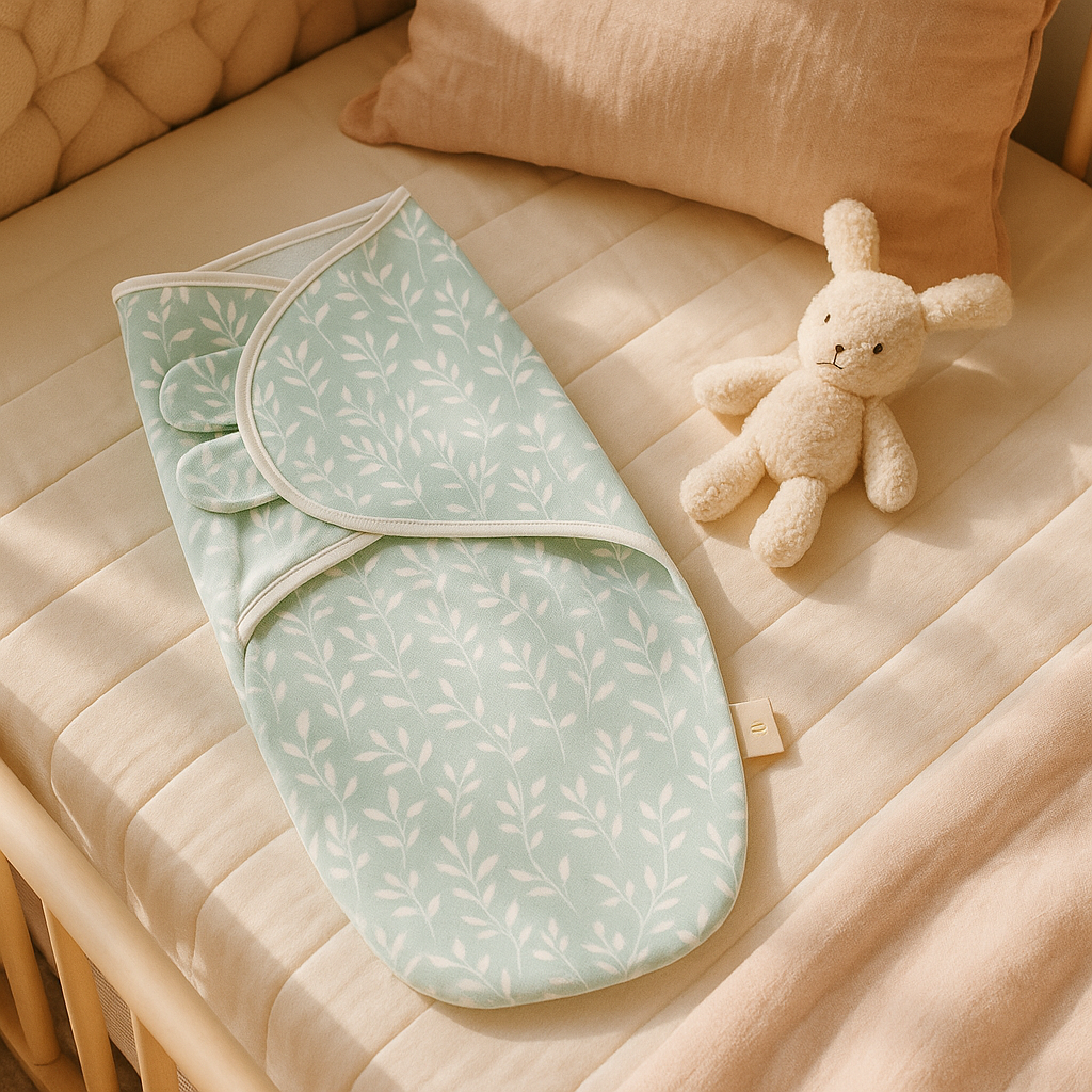 nid d ange bebe vert sur lit