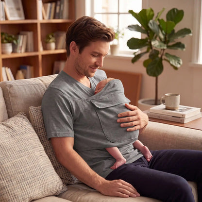 papa assis bebe tee shirt porte bebe homme