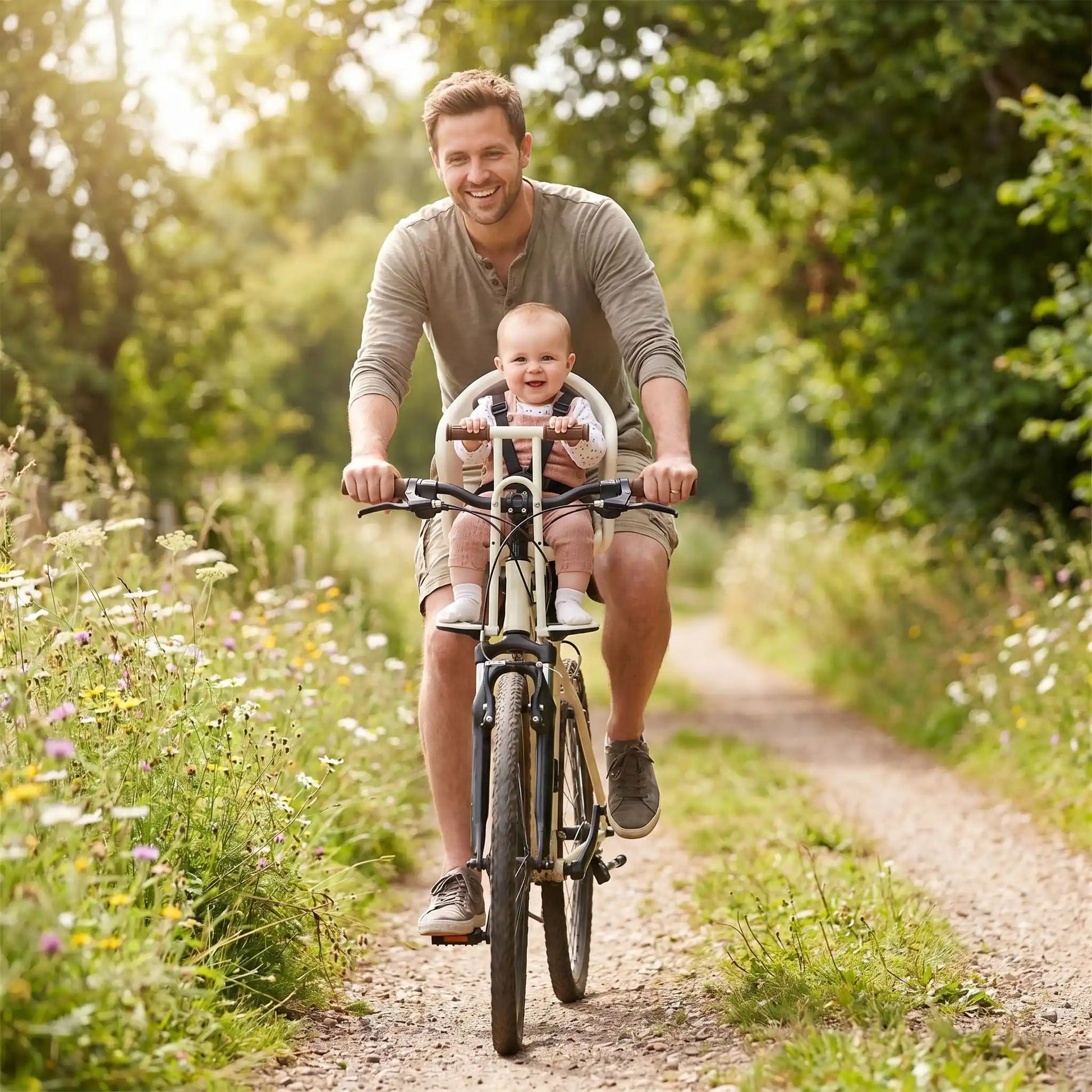 papa velo avec bebe porte bebe pour velo