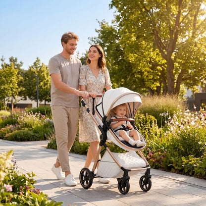 parents quartier avec bebe poussette bebe confort