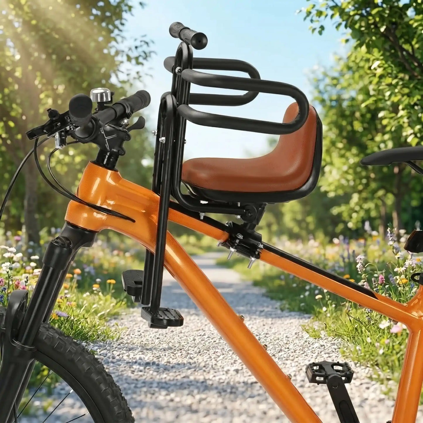 porte bebe velo devant marron