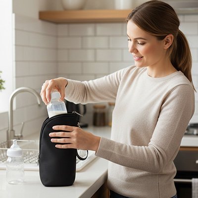 Porte biberon isotherme noir