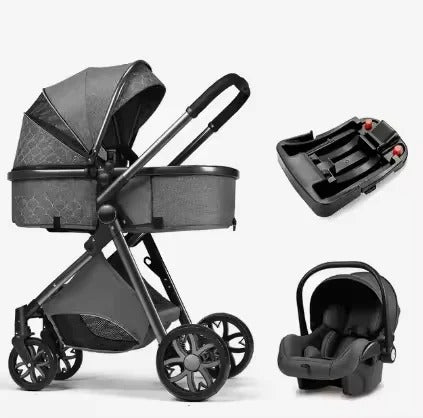 poussette 4 en 1 isofix gris