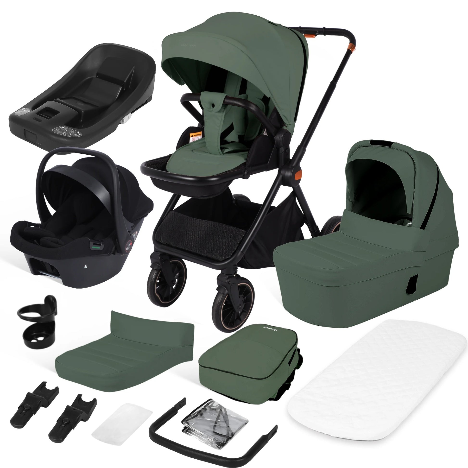 poussette 4 en 1 isofix vert