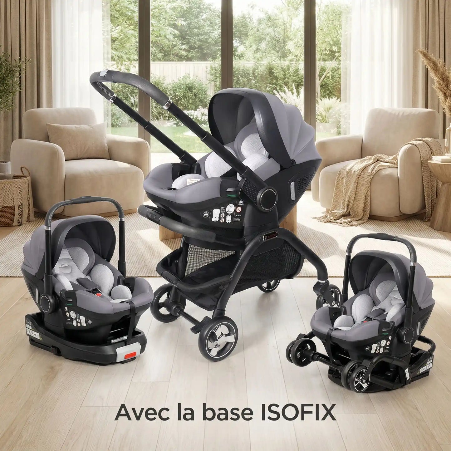 poussette 4 en 1 isofix