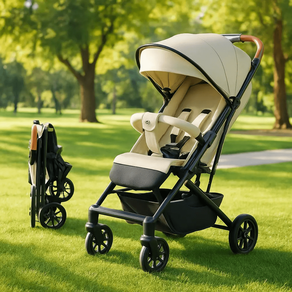 poussette bebe confort au parc beige