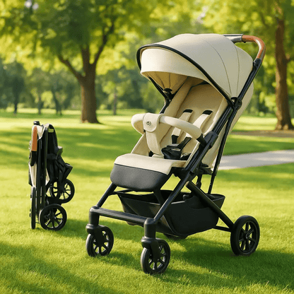 poussette bebe confort au parc beige