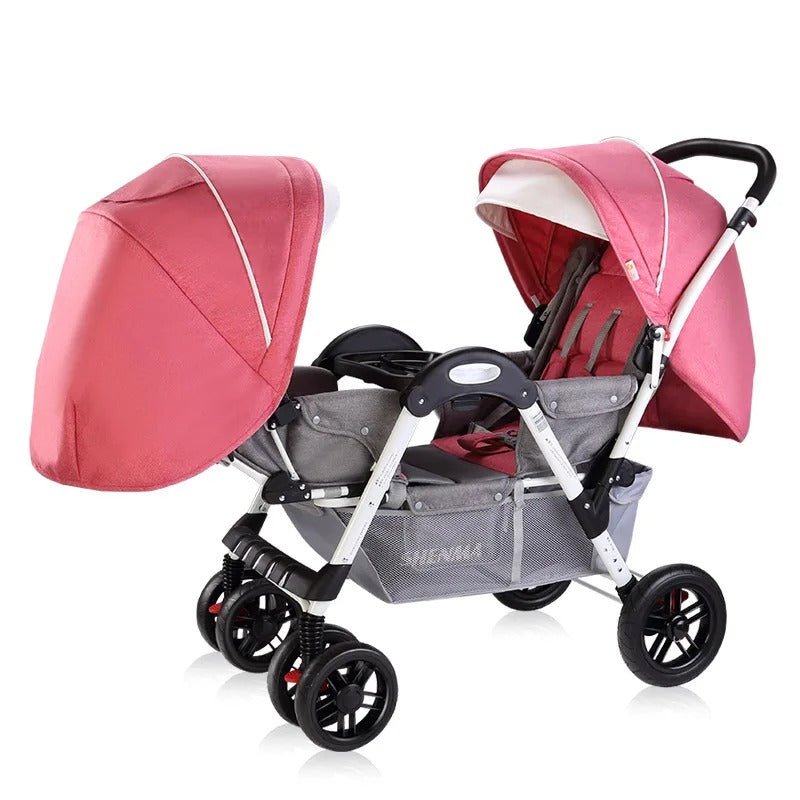 poussette pour jumeaux rose