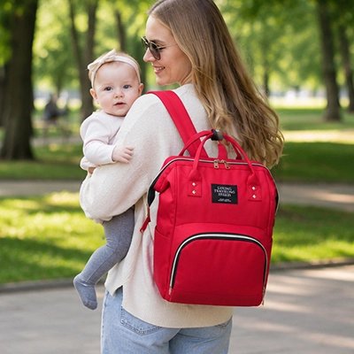 Sac a dos a langer confort rouge
