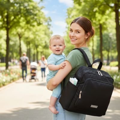 Sac a langer bebe a dos noir