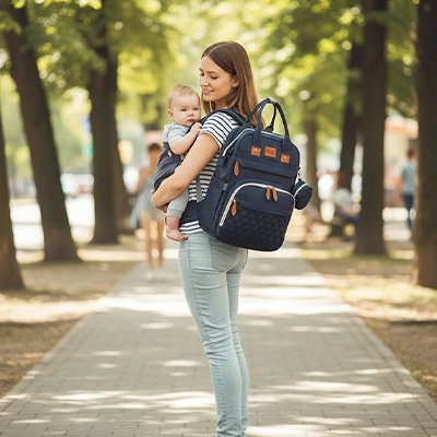 sac à langer bébé luxe pratique bleu