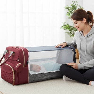 sac à langer bébé luxe confort rouge