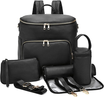 sac a langer cuir noir